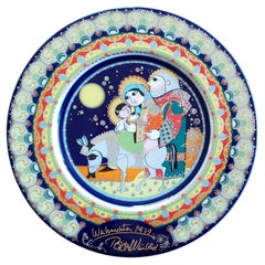 Vintage Bjørn Wiinblad Christmas plate 1979 "The flight to Egypt"