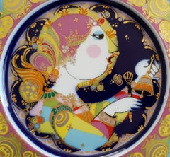 Bjørn Wiinblad Weihnachtsteller 1980 "Engel mit Glocken"