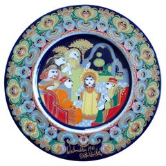 Bjørn Wiinblad Christmas plate 1981 "Boy Jesus at the Temple"