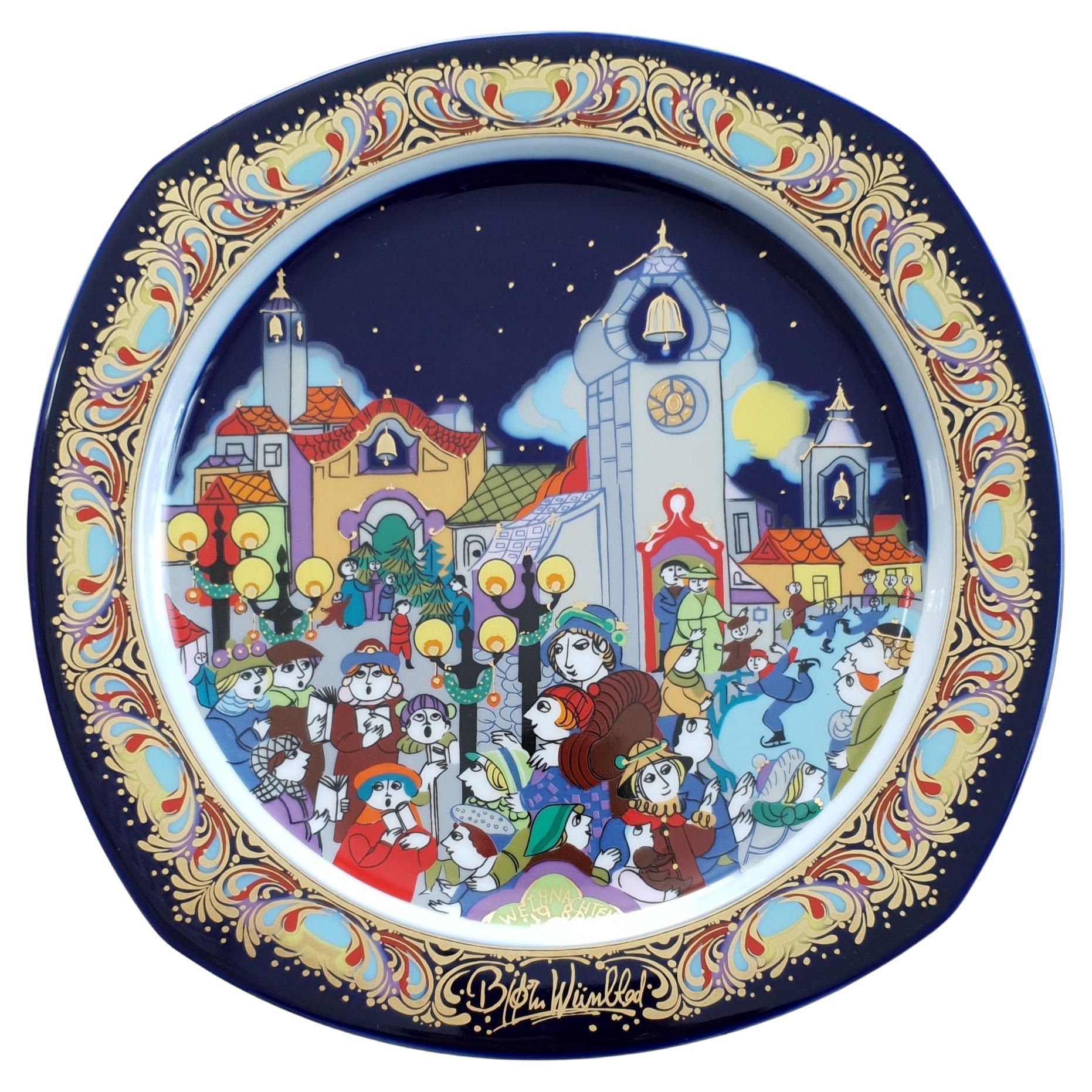 Plaque de Noël 1988 de Bjørn Wiinblad "Christmas Carols" (chants de Noël) en vente