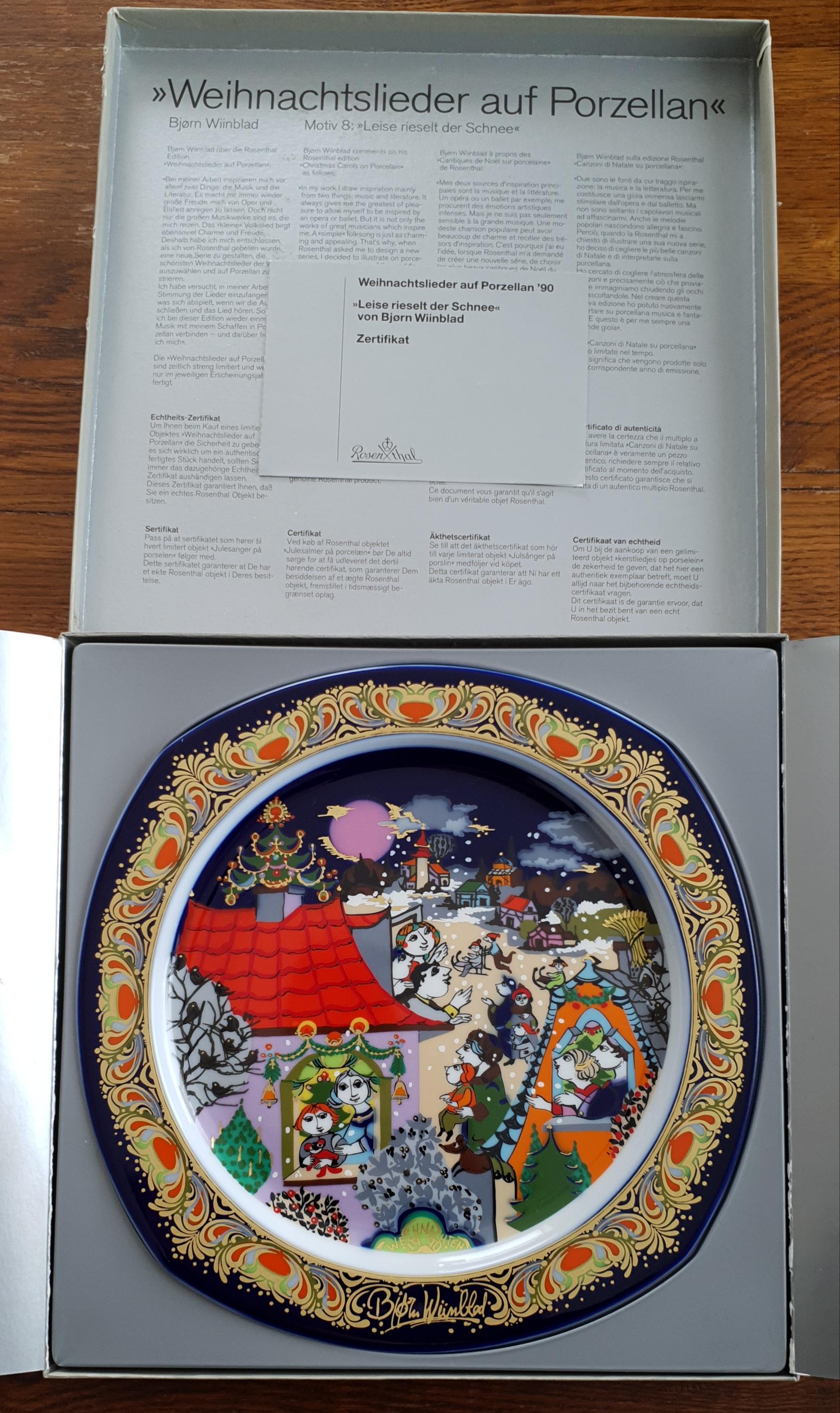 Late 20th Century Bjørn Wiinblad Christmas Plate 1990 