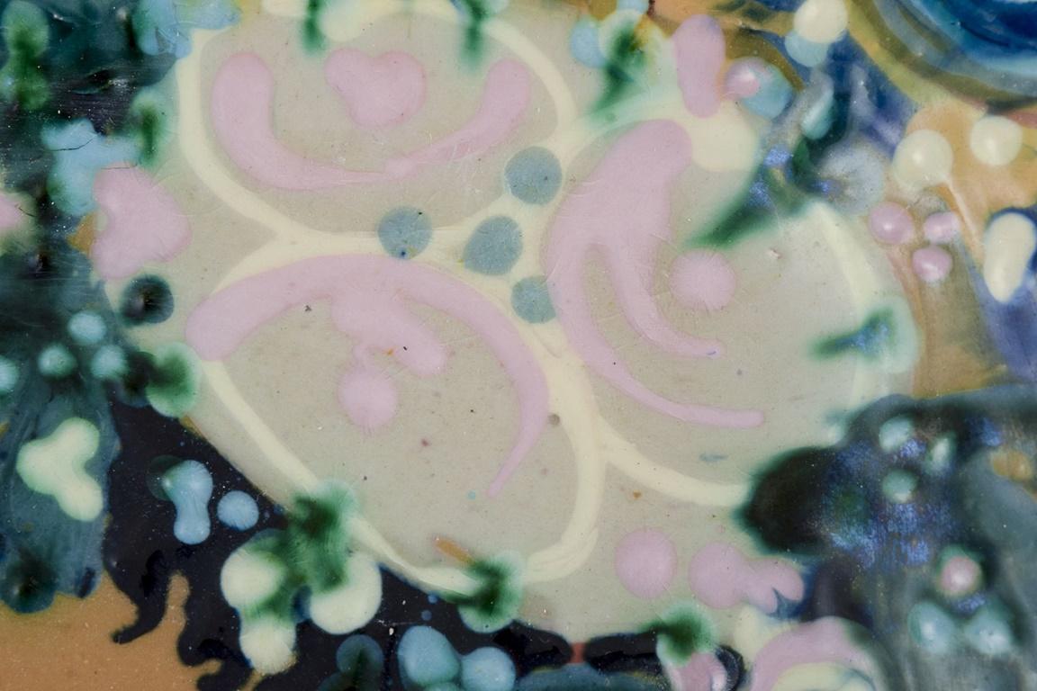 Smaltato Bjørn Wiinblad. Colossale e antica targa da parete in ceramica con volto femminile in vendita