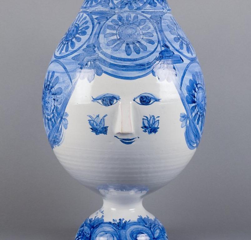 Danish Bjørn Wiinblad. Colossal, two-part jug-shaped vase made of ceramic. 1971 For Sale