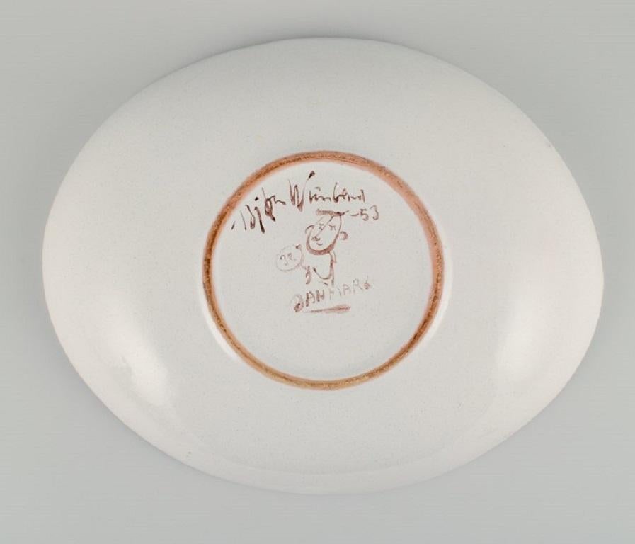 Céramique Bjørn Wiinblad, ancien plat unique peint à la main et décoré d'un paysage romantique en vente