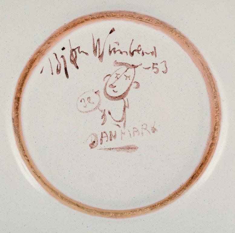 Bjørn Wiinblad, ancien plat unique peint à la main et décoré d'un paysage romantique en vente 1