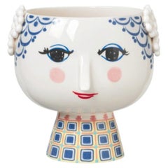 Bjørn Wiinblad 'Eva' Footed Flowerpot, Blue, 8.3 in H