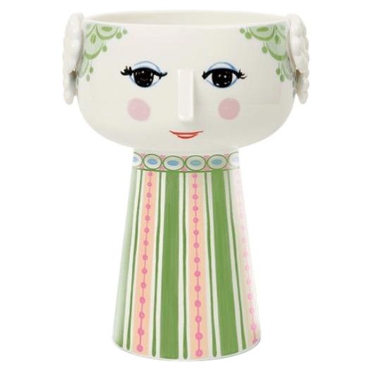 Vaso in ceramica verde “Eva” di Bjørn Wiinblad, design moderno scandinavo