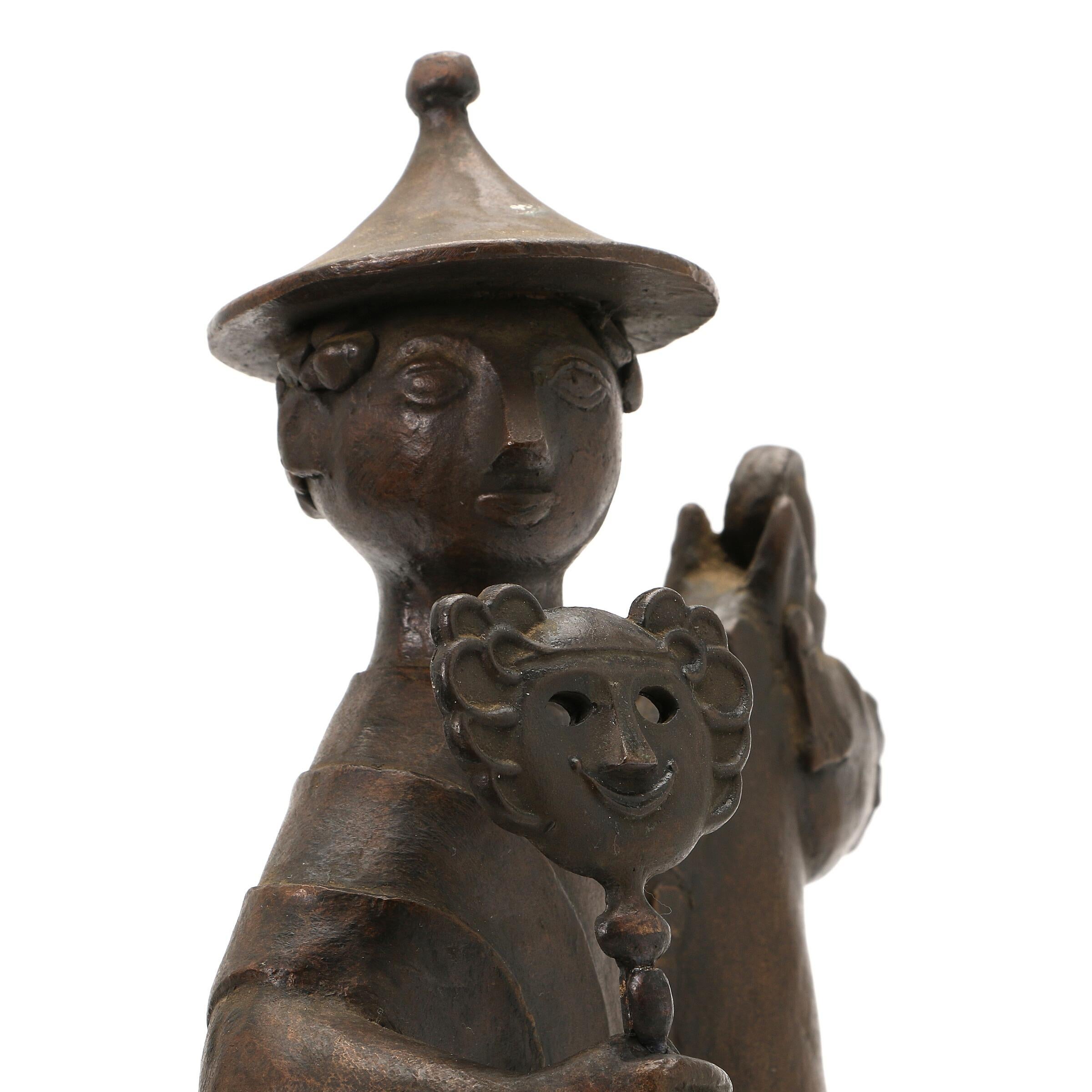 Modern Bjørn Wiinblad Figure of Bronze For Sale