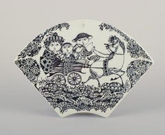 Bjørn Wiinblad pour Nymølle, Danemark . Plaque muraleGalop et quatre salières.