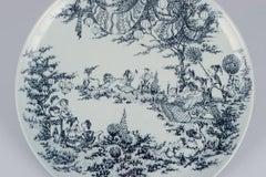 Bjørn Wiinblad for Nymølle, Denmark. Large round dish in faience.