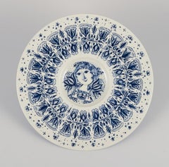 Bjørn Wiinblad for Nymølle, Denmark. Two large faience dishes, 1970s