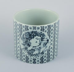 Bjørn Wiinblad for Nymølle, flower pot with woman and flower motif. 1970s.