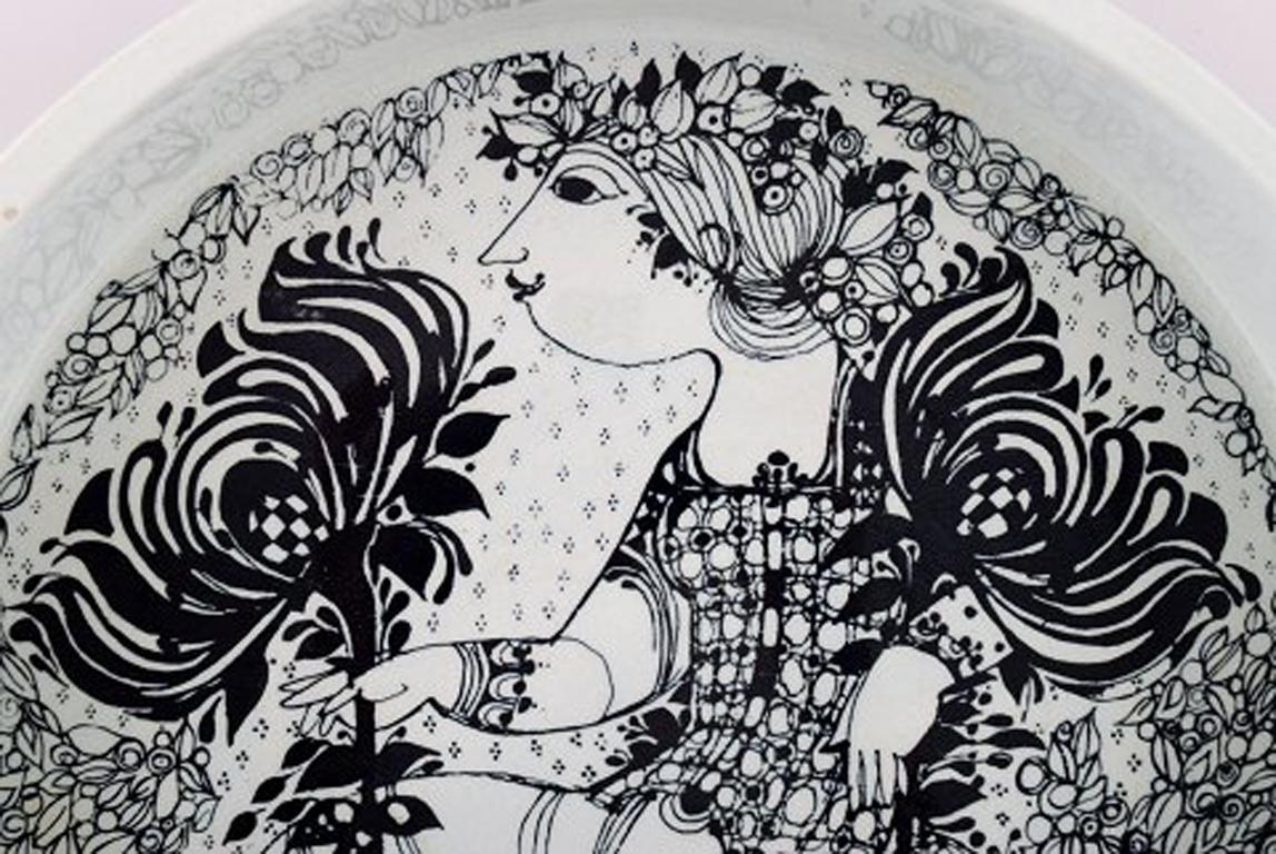 Scandinavo moderno Bjørn Wiinblad per Nymølle, Grande ciotola in ceramica smaltata, anni '70 in vendita