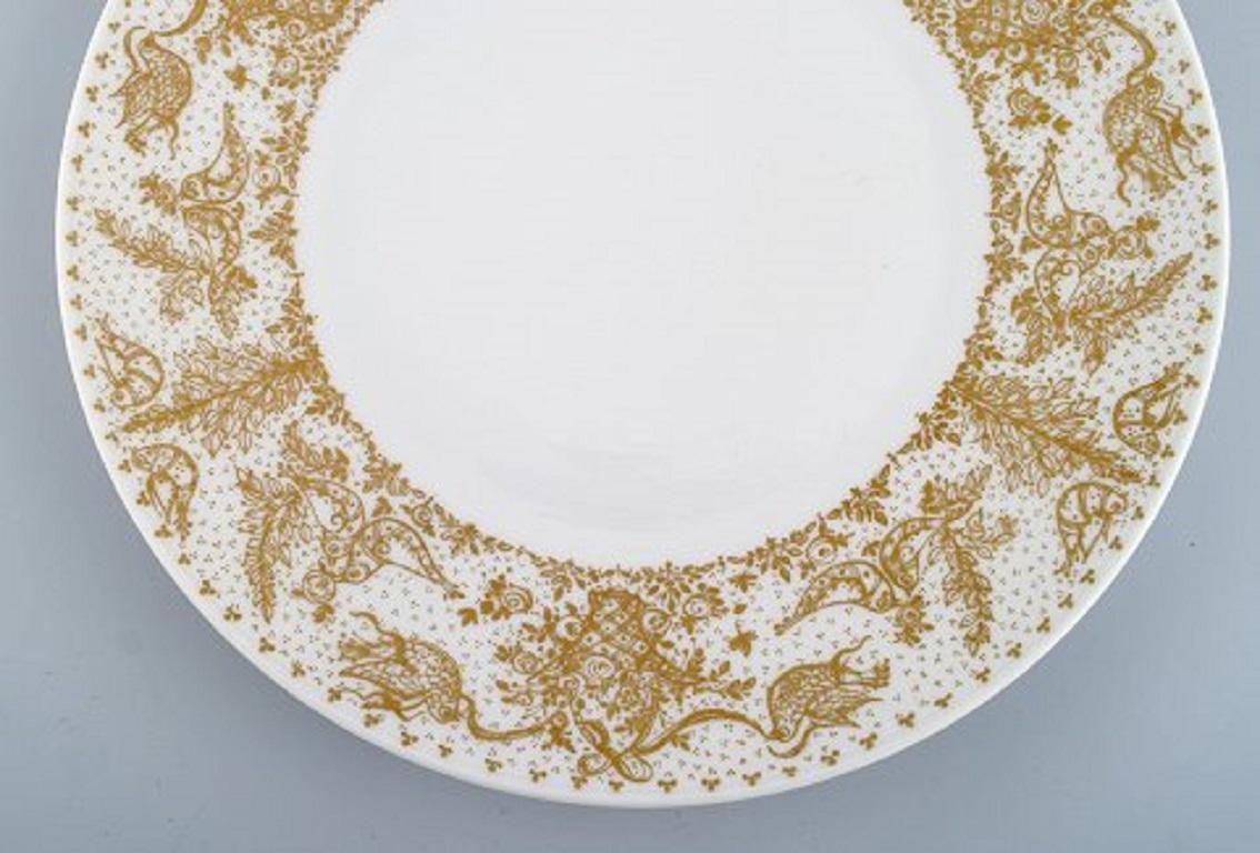 Bjørn Wiinblad for Rosenthal, 10 Dinner Plates in Porcelain with Gold Decoration In Excellent Condition In Copenhagen, DK