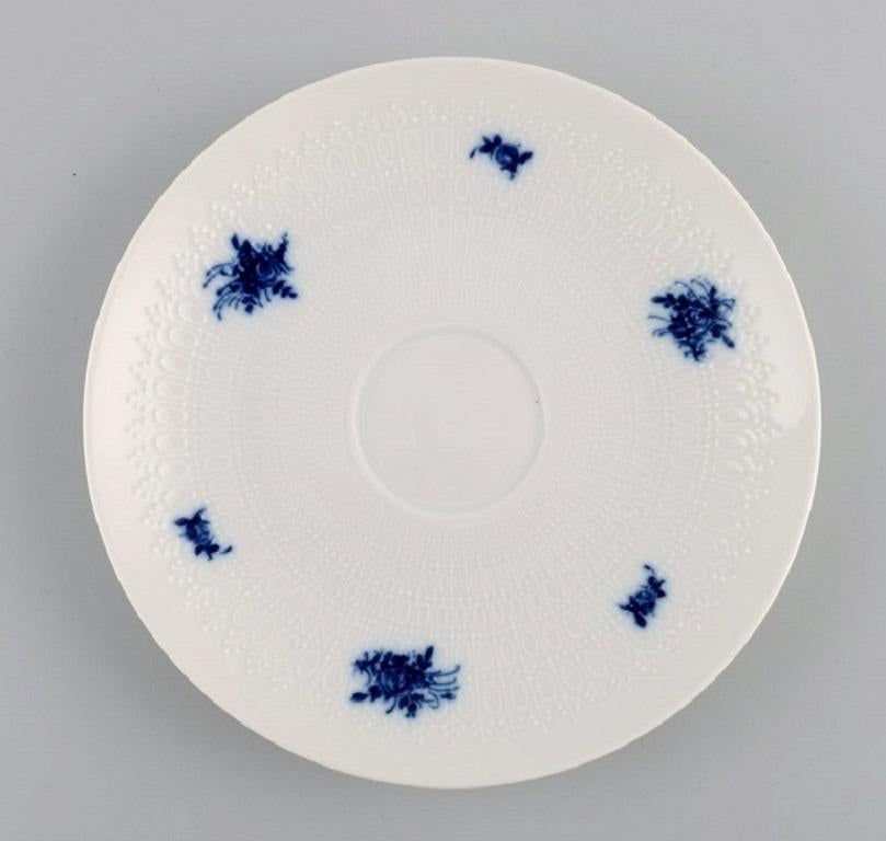 Hand-Painted Bjørn Wiinblad for Rosenthal, 11 Romanze Blue Flower Teacups with Saucers, 1960s For Sale