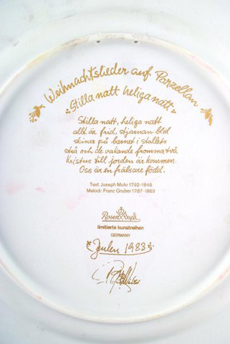 Bjørn Wiinblad for Rosenthal, Christmas Plate in Porcelain from 1983 In Good Condition In Copenhagen, DK