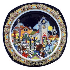 Bjørn Wiinblad for Rosenthal, Christmas Plate in Porcelain from 1988