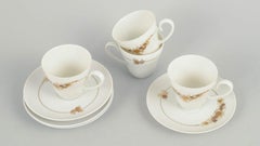 Bjørn Wiinblad for Rosenthal. Four coffee cups with saucers. Romanze series.