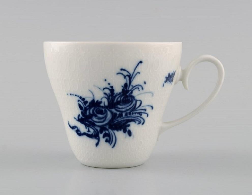 German Bjørn Wiinblad for Rosenthal, Four Romanze Blue Flower Coffee Cups with Saucers