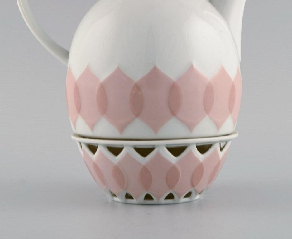 Modern Bjørn Wiinblad for Rosenthal, Lotus Porcelain Service, Coffee Pot with Heater For Sale