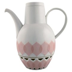 Retro Bjørn Wiinblad for Rosenthal, Lotus Porcelain Service, Coffee Pot with Heater