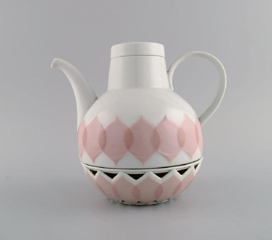 Modern Bjørn Wiinblad for Rosenthal, Lotus Porcelain Service, Teapot with Heater For Sale