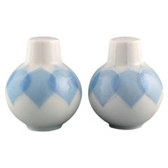 Used Bjørn Wiinblad for Rosenthal, Lotus Salt and Pepper Shaker in Porcelain