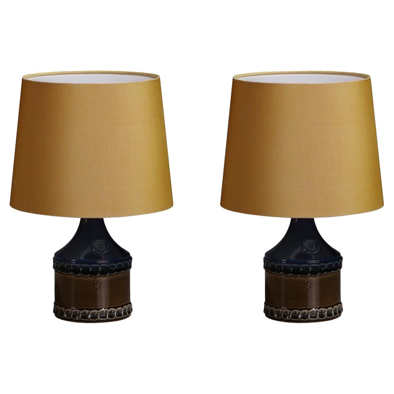 Bjørn Wiinblad for Rosenthal Pair of Table Lamps in Porcelain, 1960s For Sale