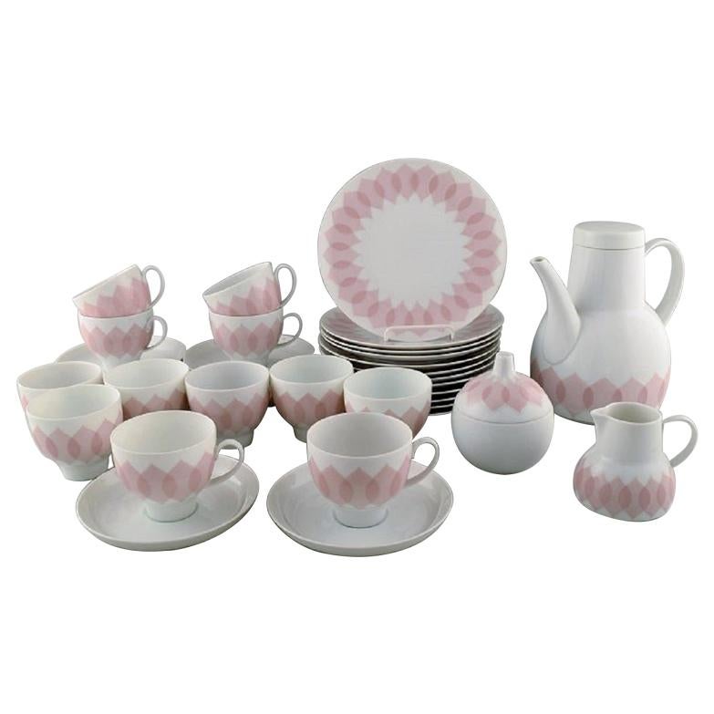 Bjørn Wiinblad for Rosenthal. Pink "Lotus" Porcelain Coffee Service for 12 P