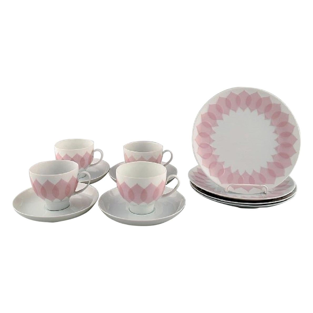 Bjørn Wiinblad for Rosenthal, Pink "Lotus" Porcelain Coffee Service for Four P.