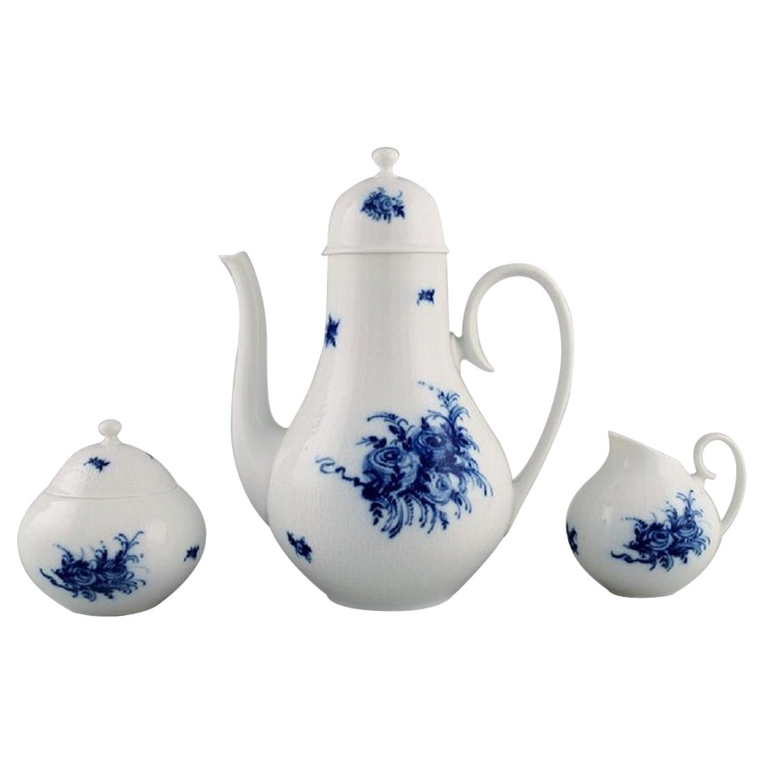 Service à café à fleurs bleu Romanze de Bjrn Wiinblad pour Rosenthal, années 1960