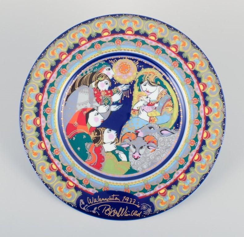 Modern Bjørn Wiinblad for Rosenthal. Set of five hand-painted Christmas plates. For Sale