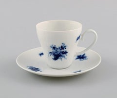 Bjørn Wiinblad for Rosenthal, Six Romanze Blue Flower Mocha Cups with Saucers