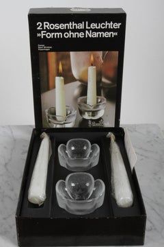 Bjørn Wiinblad per Rosenthal Studio-Line -NOS- Coppia di portacandele in vetro