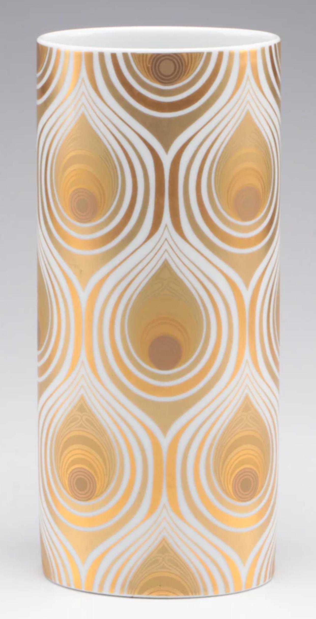 Bjørn Wiinblad for Rosenthal Studio-Linie Gold Over Porcelain Vase For Sale 6