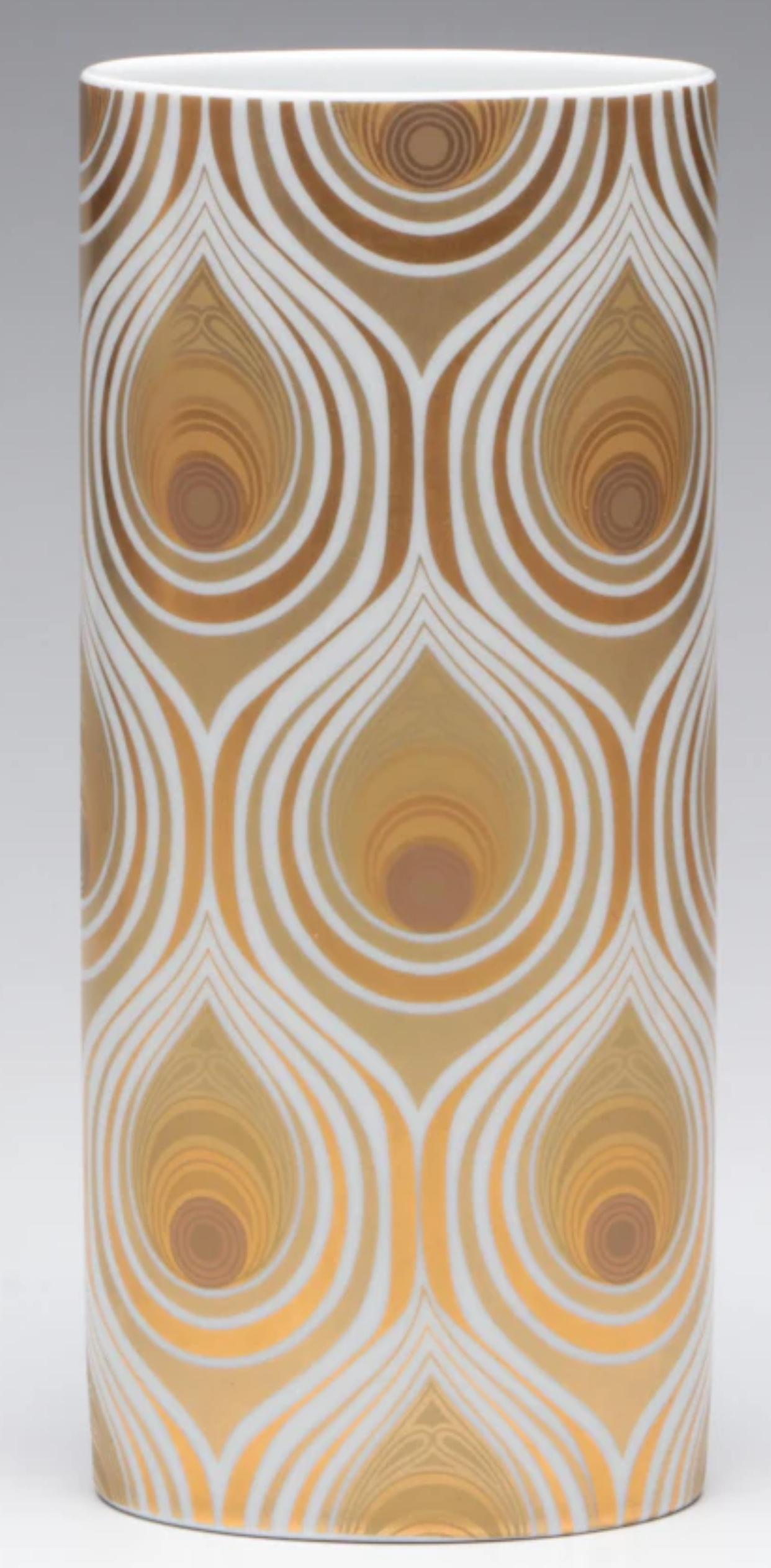 Bjørn Wiinblad per Rosenthal Studio A - Vaso in oro su porcellana In condizioni buone in vendita a Chicago, IL