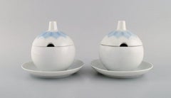 Bjrn Wiinblad für Rosenthal, Zwei Lotus Sauce Boats aus Porzellan