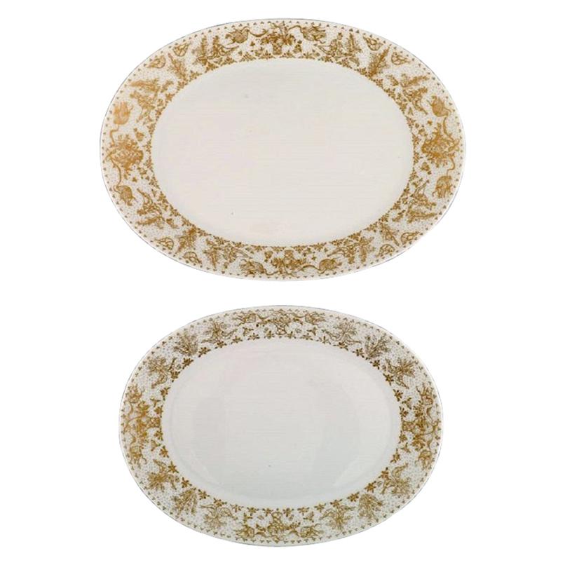 Bjørn Wiinblad for Rosenthal, Two Oval Serving Dishes in Porcelain For Sale