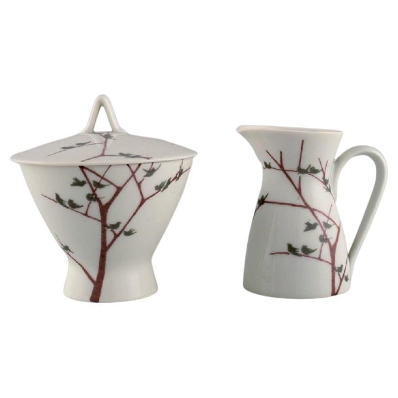 Bjørn Wiinblad for Rosenthal, "Winter" Creamer and Sugar Bowl