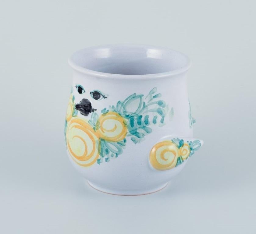 Scandinavian Modern Bjørn Wiinblad for The Blue House. Ceramic plant pot holder shaped like a bird.