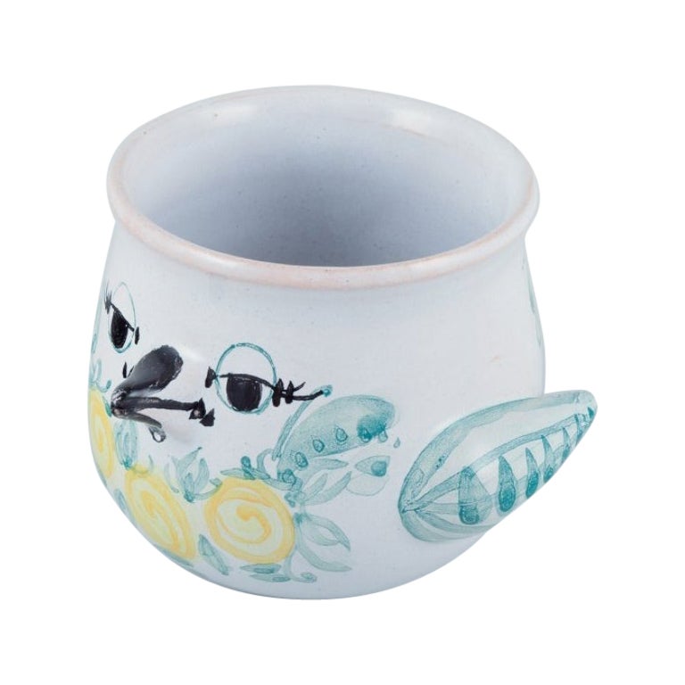 Bjørn Wiinblad for The Blue House, Denmark. Small vase shaped like a bird.