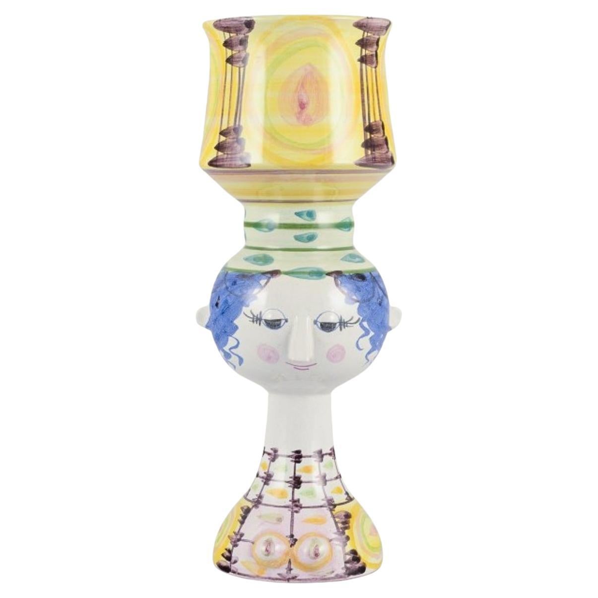 Bjørn Wiinblad für The Blue House. Blumentopf aus polychrom glasierter Keramik. im Angebot