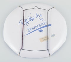 Bjørn Wiinblad for The Blue House. Octagonal dish/wall plaque in stoneware.