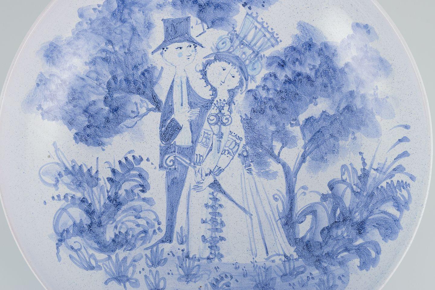 Bjørn Wiinblad für The Blue House, eigenes Studio. Große Keramikschale. (Dänisch) im Angebot