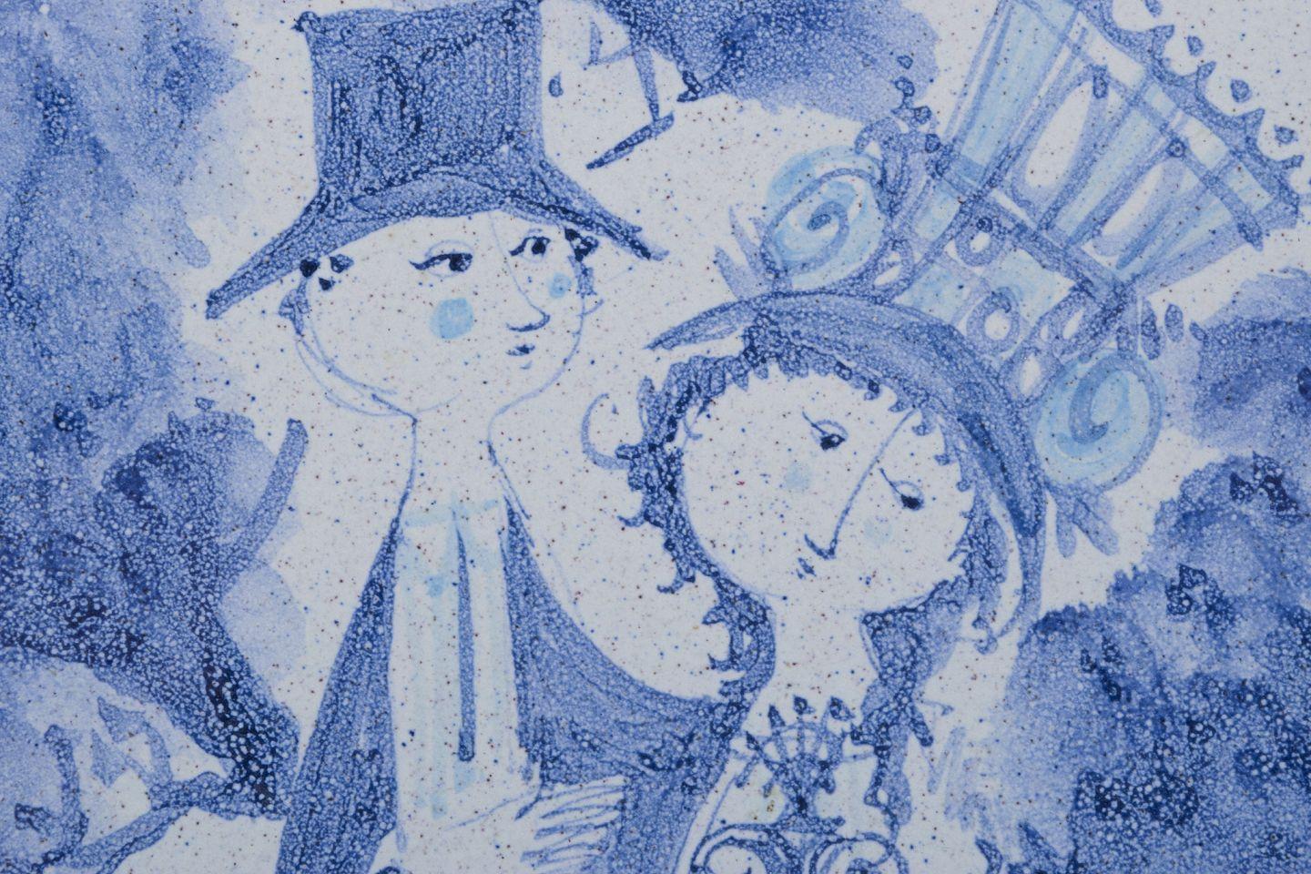 Bjørn Wiinblad für The Blue House, eigenes Studio. Große Keramikschale. (Glasiert) im Angebot