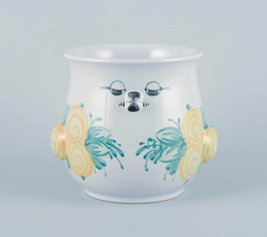 Danish Bjørn Wiinblad for The Blue House. Unique ceramic plant pot holder For Sale