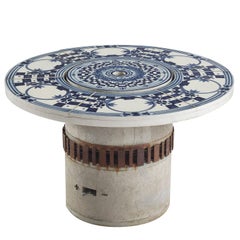 Table de gril de patio ''Hibachi'' de Bjørn Wiinblad avec dessus en céramique peint à la main