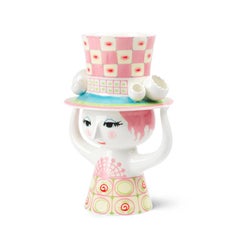 Bjørn Wiinblad 'Lady with hat' Vase, Rose, 9.6 in H