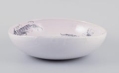 Bjørn Wiinblad. Large, early earthenware bowl. Motif of harlequins and princess.