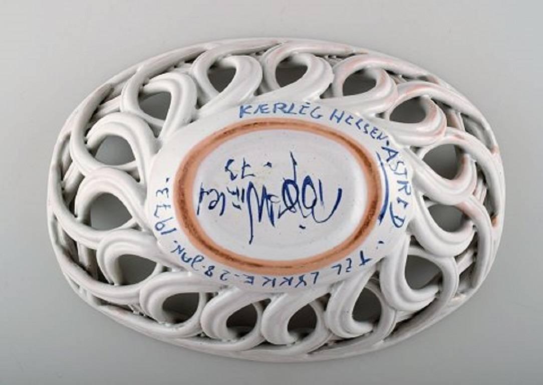 Bjørn Wiinblad, Oval, Earthenware Fruit Bowl with Pierced, 
